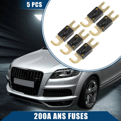5 x ANS 200A Fuse Bolt-On for Car & Motorcycle Brass