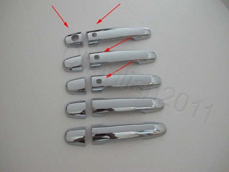 Chrome Door Handle Cover Trim for Toyota RAV4 Smart Keyhole (2006-2012)