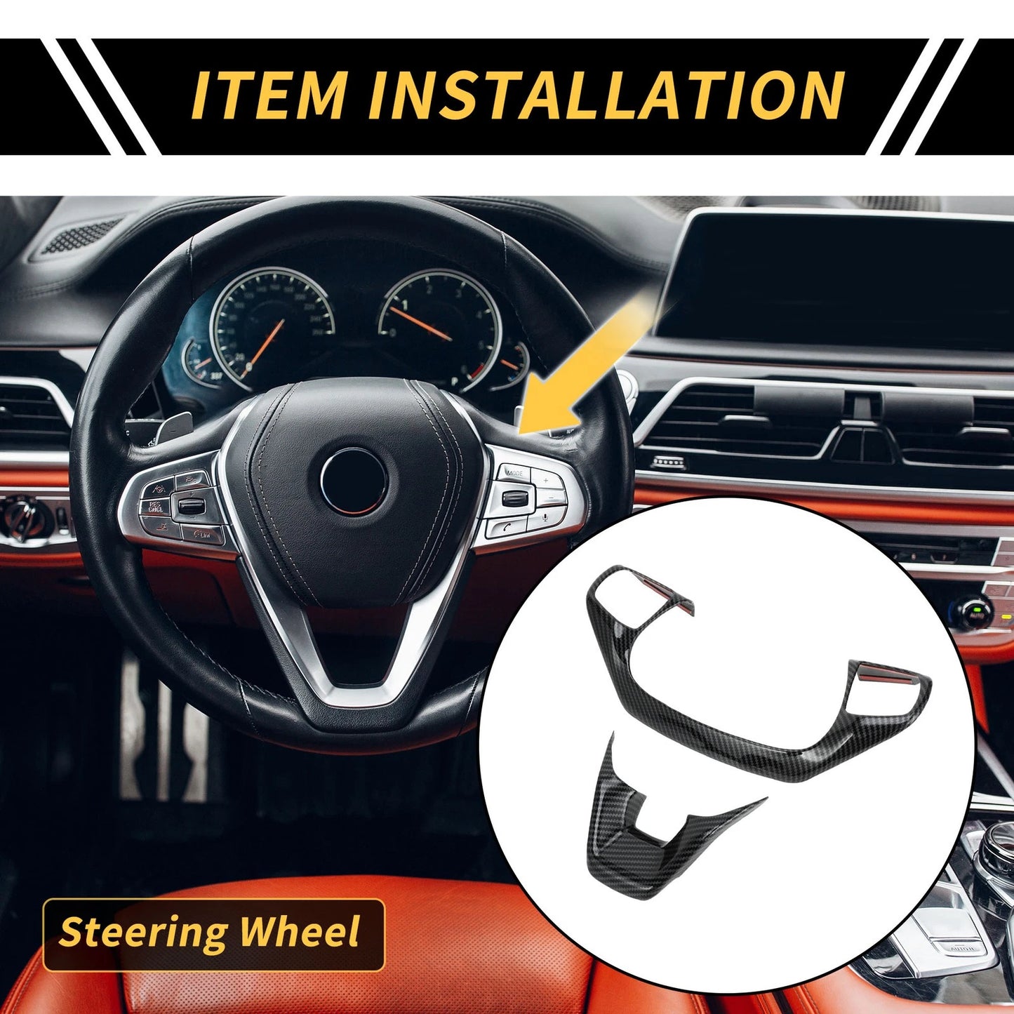 Carbon Fiber Steering Wheel Cover Trim for Ford Maverick (2022-2024)