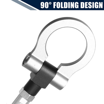 Silver Tone Round Front Rear Bumper Trailer Ring Eye Towing for Honda Fit (2009-2014)