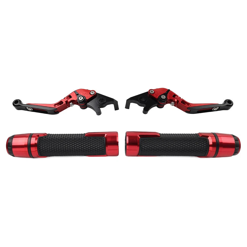 Red Extendable Brake Clutch Levers Grips Set for BMW G310R G310GS (2017-2023)