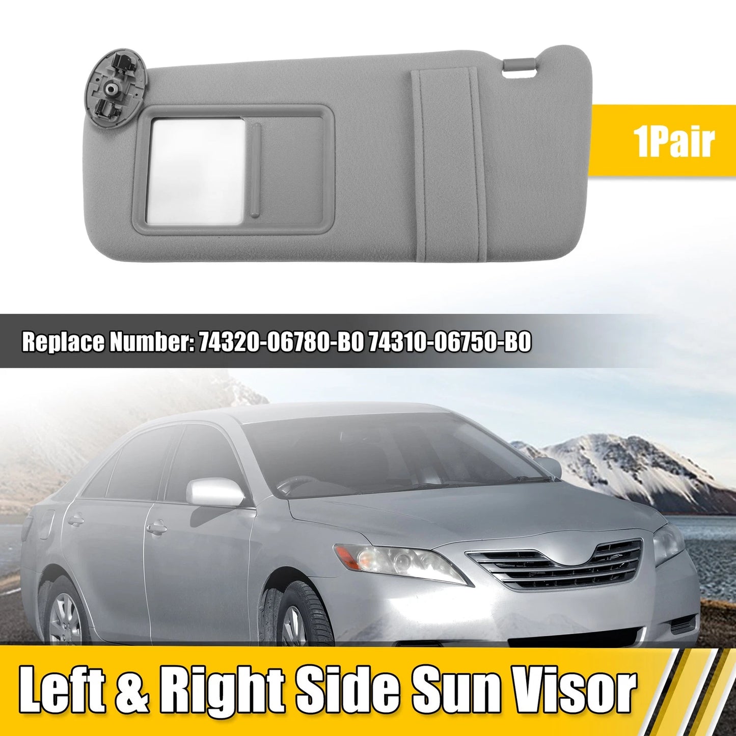 2 x Pair Sun Visor Left/Right W/O Sunroof Light for Toyota Camry (2007–2011)