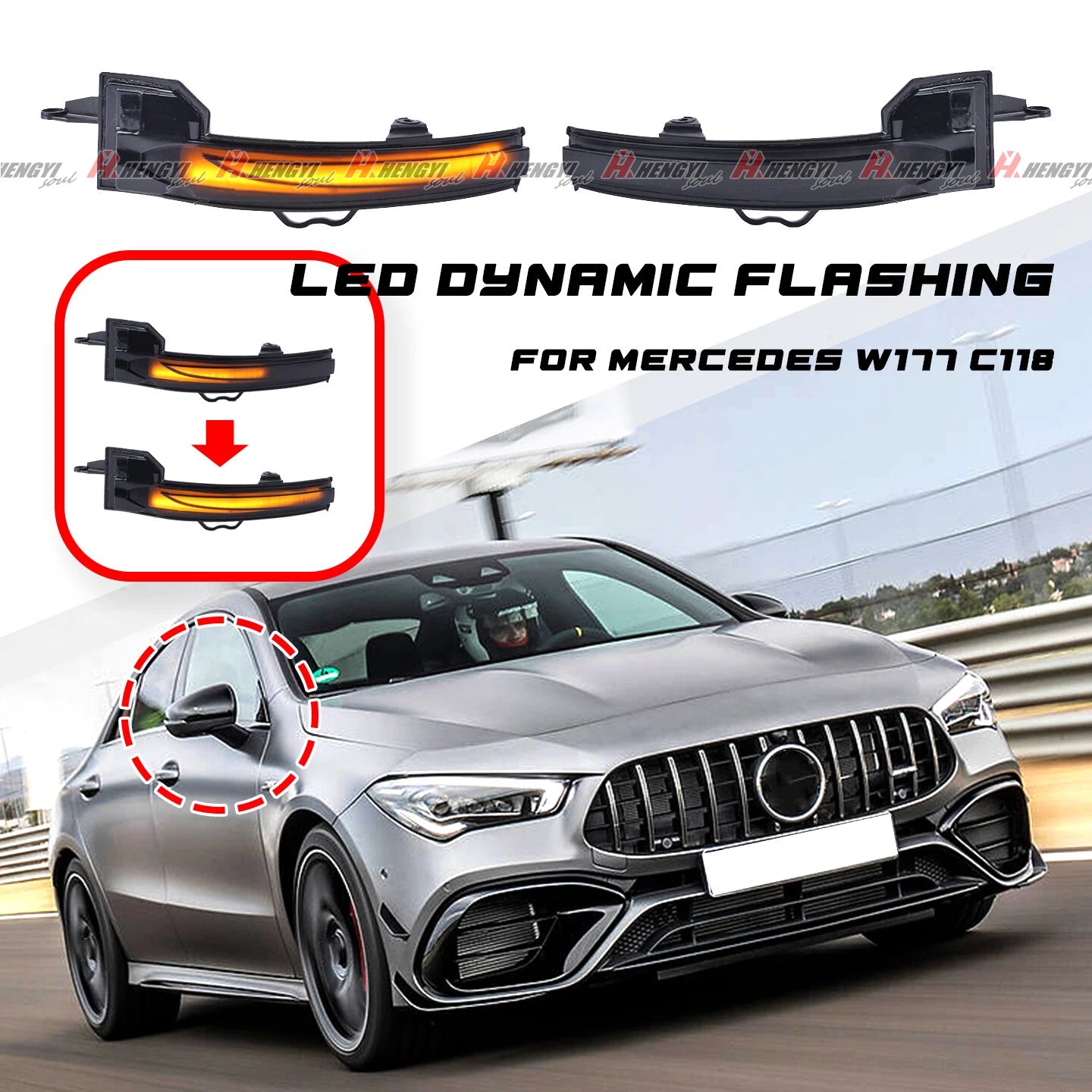 Side Mirror Sequential Light for Benz A CLA Class W177 C118 (2019–2026)