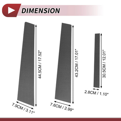 6pcs Door Pillar Window Trim for Nissan Sentra (2007-2012) Carbon Fiber Black