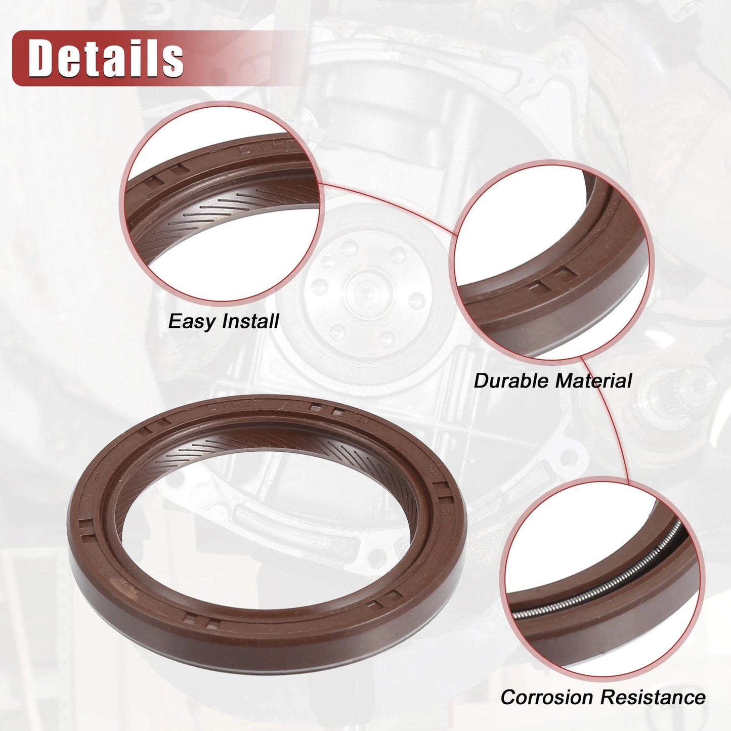 2 x Engine Crankshaft Seals for Toyota Corolla, Scion (1998-2008)