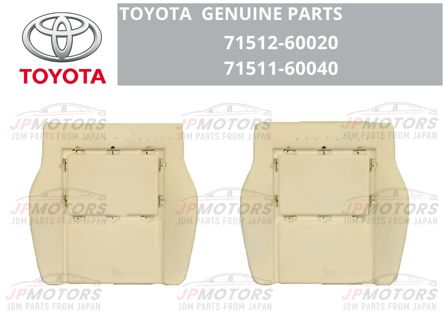2 x Pad Front Seat Cushion LH & RH for Toyota Land Cruiser FJ80 FZJ80 HDJ80