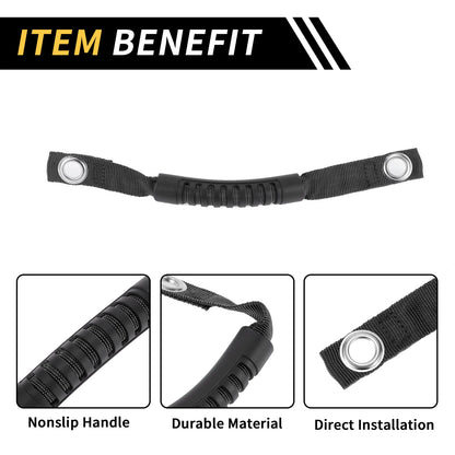 2 x Roll Bar Grab Handles for Jeep Wrangler (2018-2023) - Oxford Cloth Black