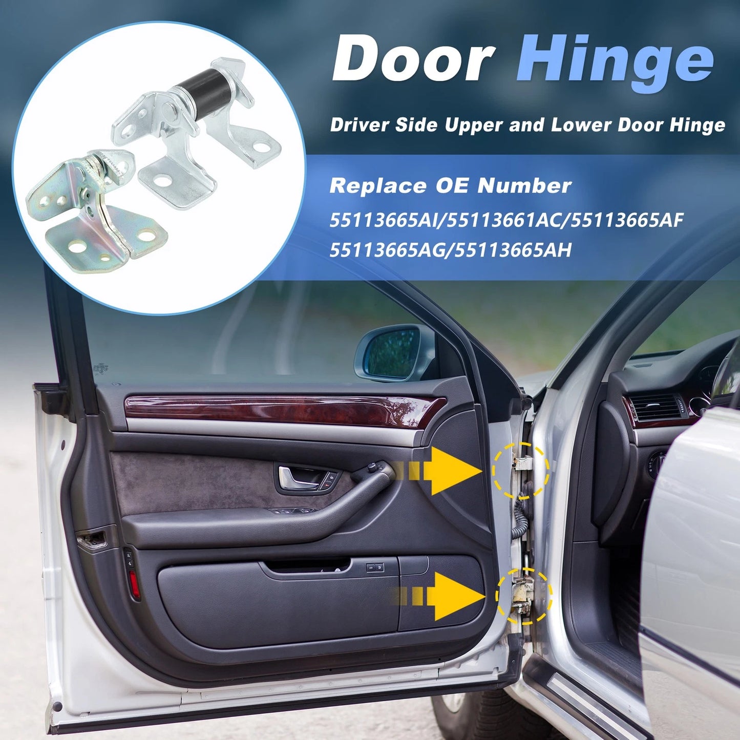 Front Left Upper Lower Door Hinge for Jeep Grand Cherokee (2013 - 2021)
