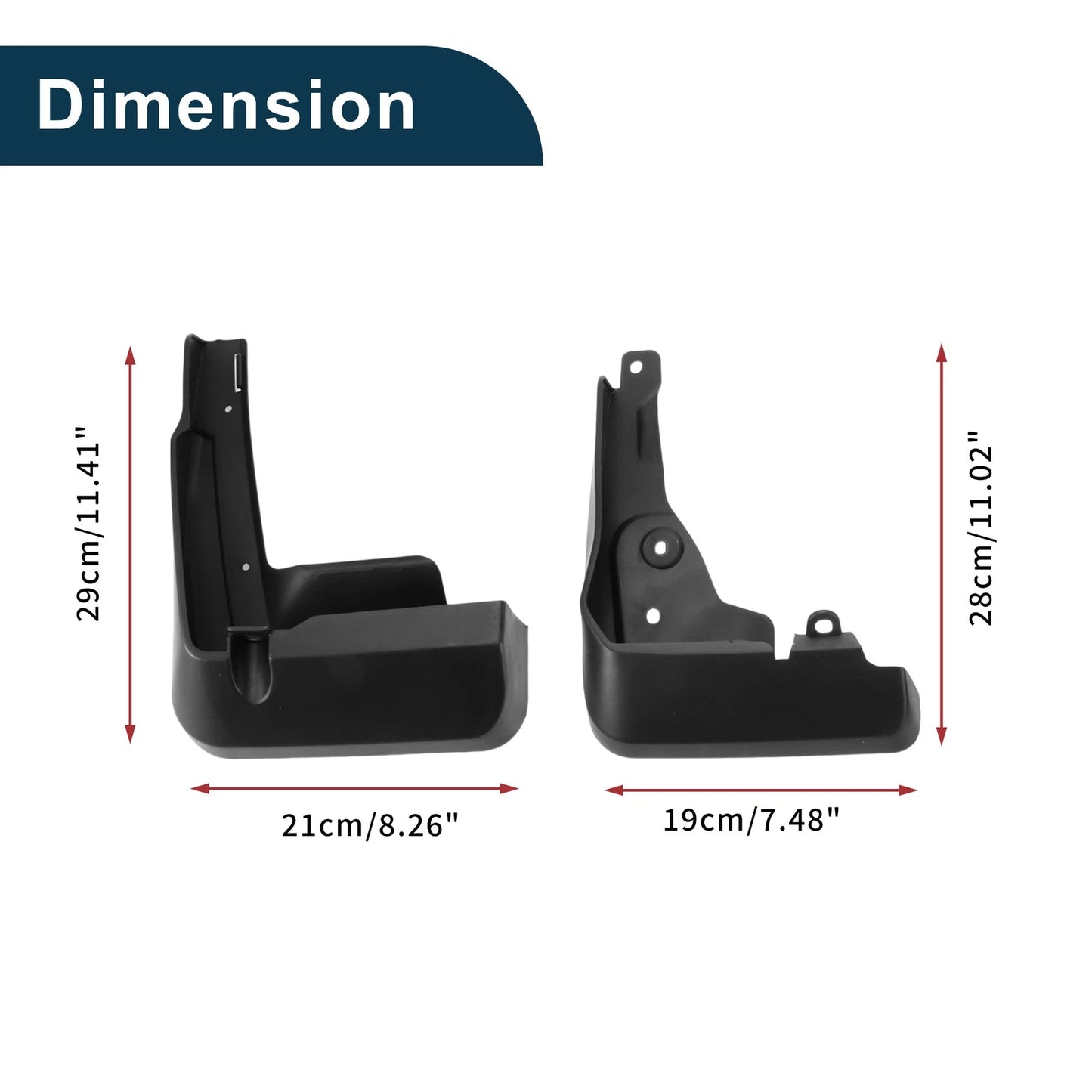 Mud Flaps Splash Guards 1 Set for Toyota Corolla (2019-2023)