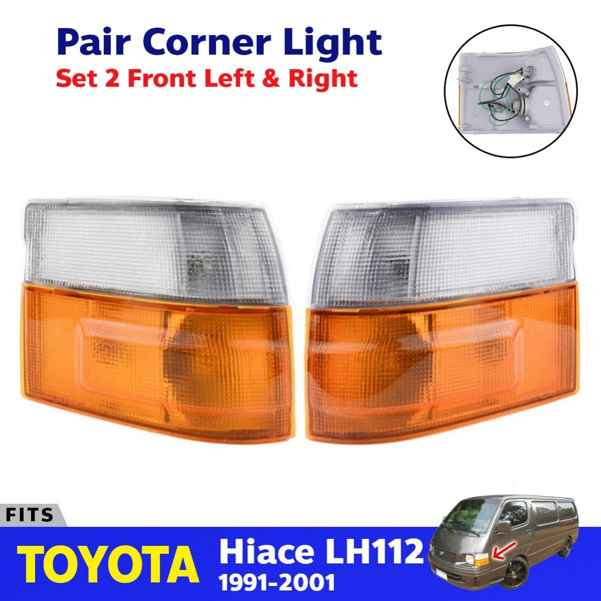 Corner Light LH+RH Fits Toyota Hiace Van LH10 Commuter Regius Jinbei Van 1989-05