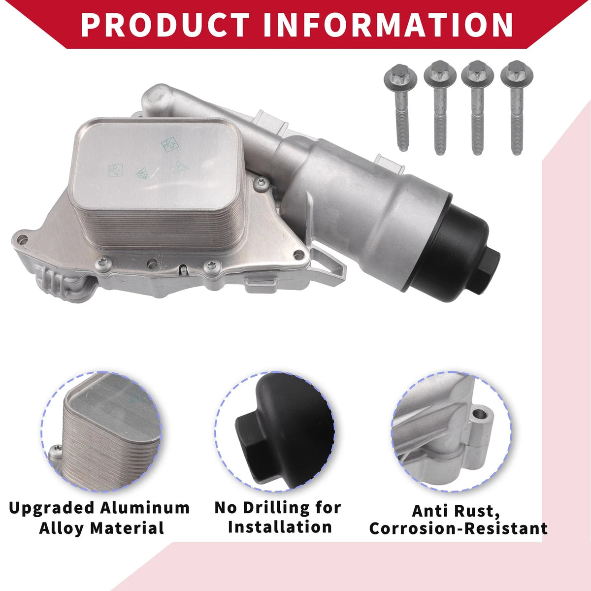 Oil Cooler Filter Housing with Bolt and Seals for BMW I8 (2014-2020)