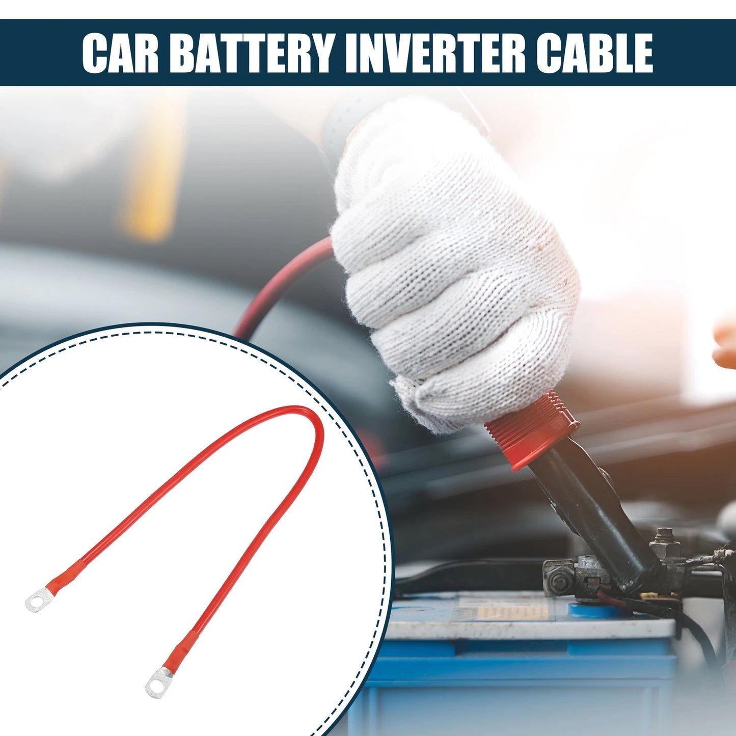 Cable 8AWG 1.5ft Marine Battery Inverter Cable for Car Red Copper Wire