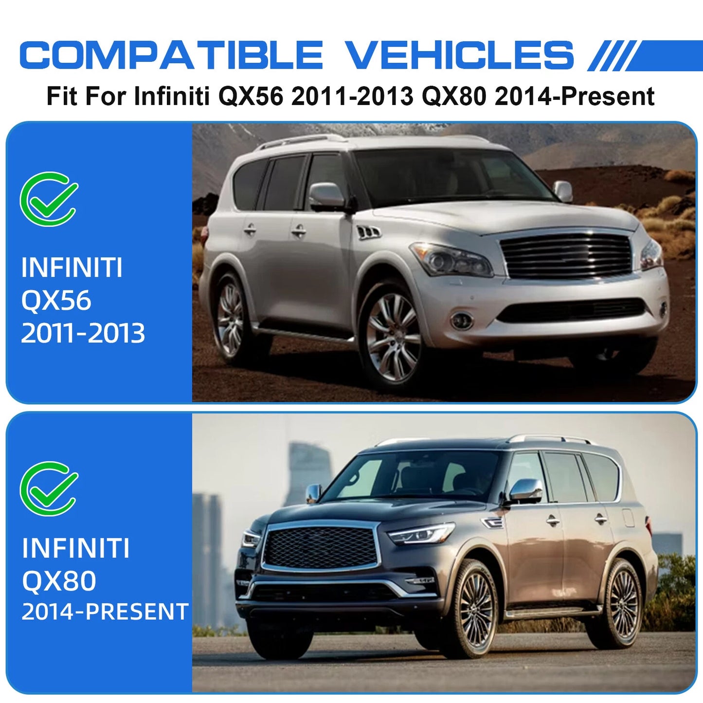 4X Chrome Door Sill Moulding Strip for Infiniti QX80 (2011–2024)