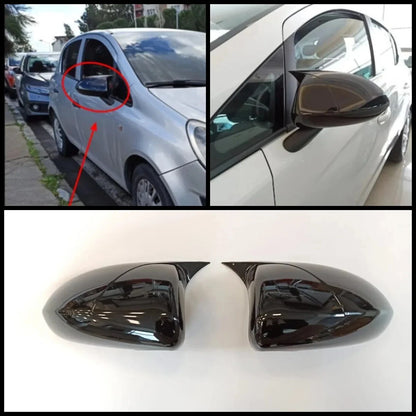 Side View Mirror Cover Gloss Black 2 Piece for Opel Corsa D (2006-2014)