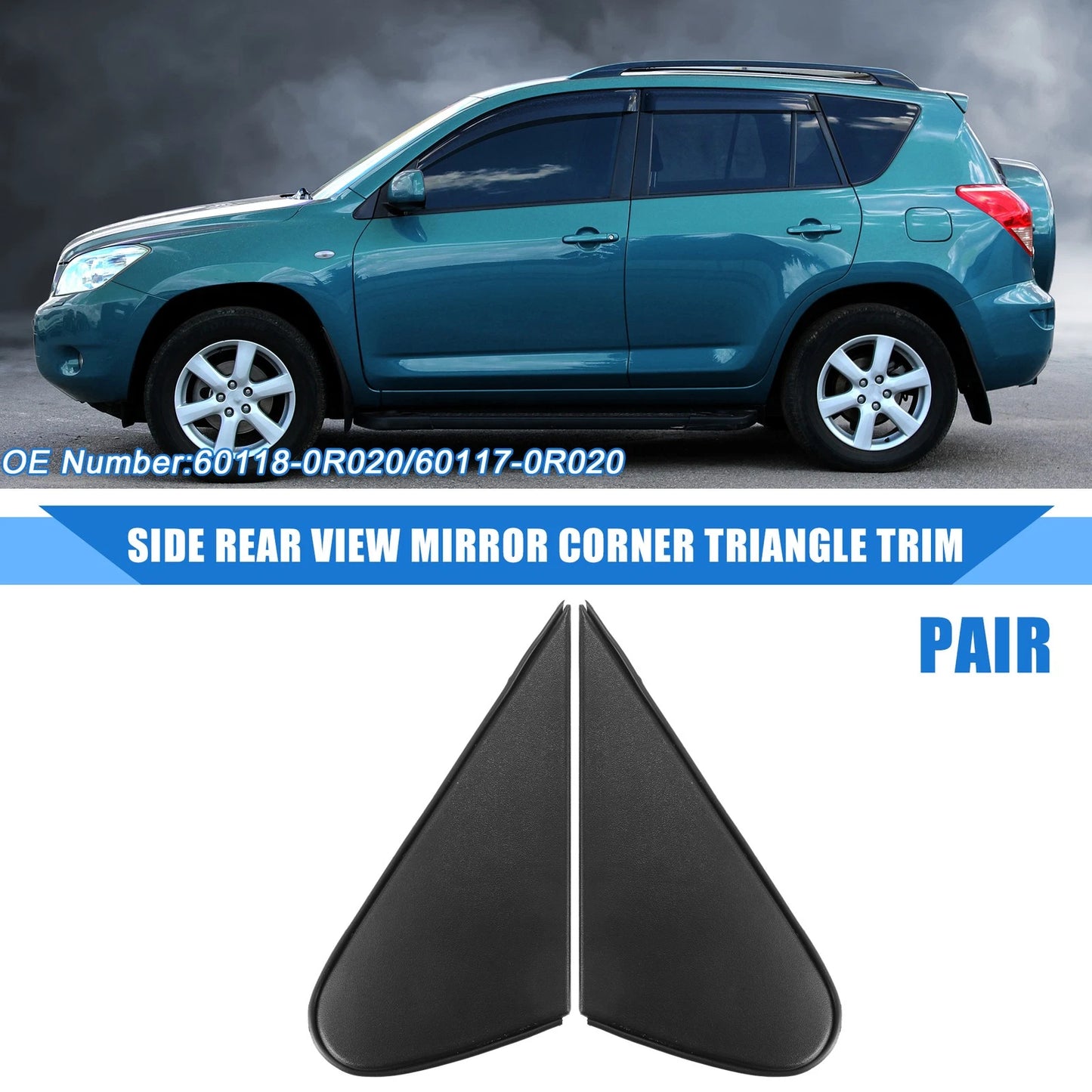 Side Rear View Mirror Corner Triangle Trim for Toyota RAV4 (2009-2012)