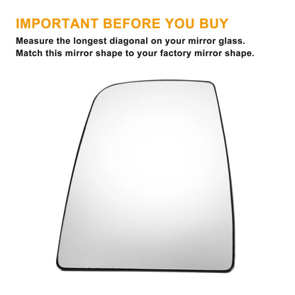 Left Upper White Mirror Glass w/ Back Heated for Ford Transit T150 T350 (2015-2023)