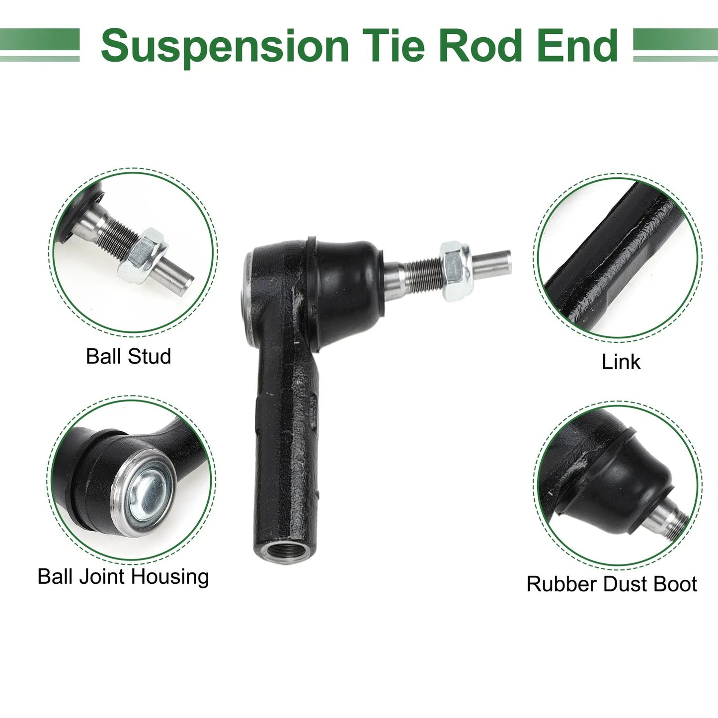 6pcs Front Suspension Kit Tie Rod Ends with Boots for Dodge Dakota (2005-2011)