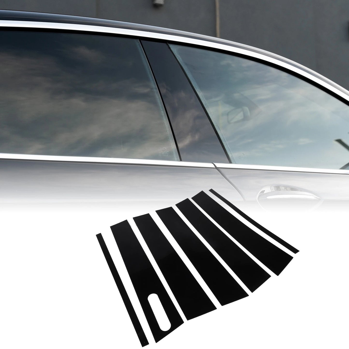 7 x Car Pillar Window Trim Covers for Ford Explorer (2002-2010) Black