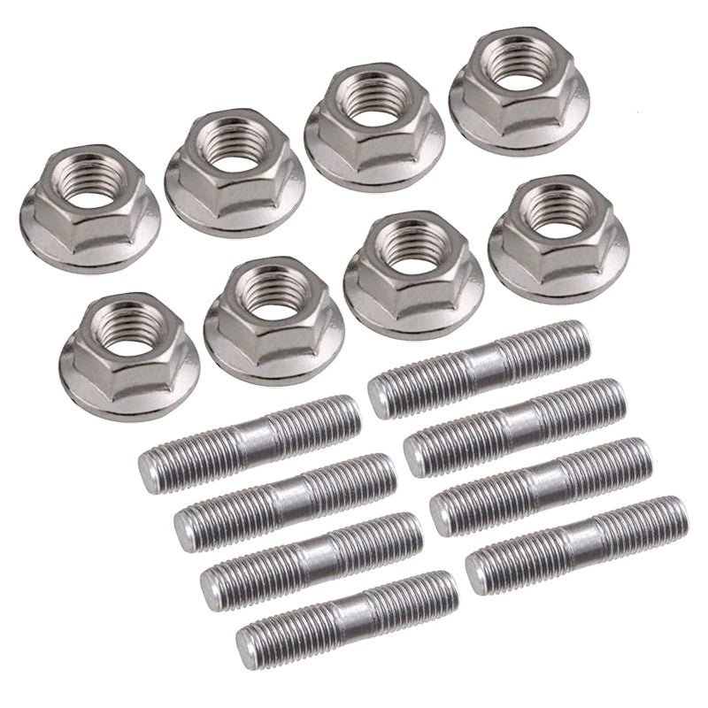8pcs Exhaust Manifold Studs & Nuts for Toyota, Nissan, Honda (M10x1.25)