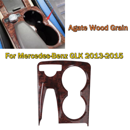 Agate Wood Grain Cup Holder Panel Cover for Mercedes-Benz GLK (2013–2015)