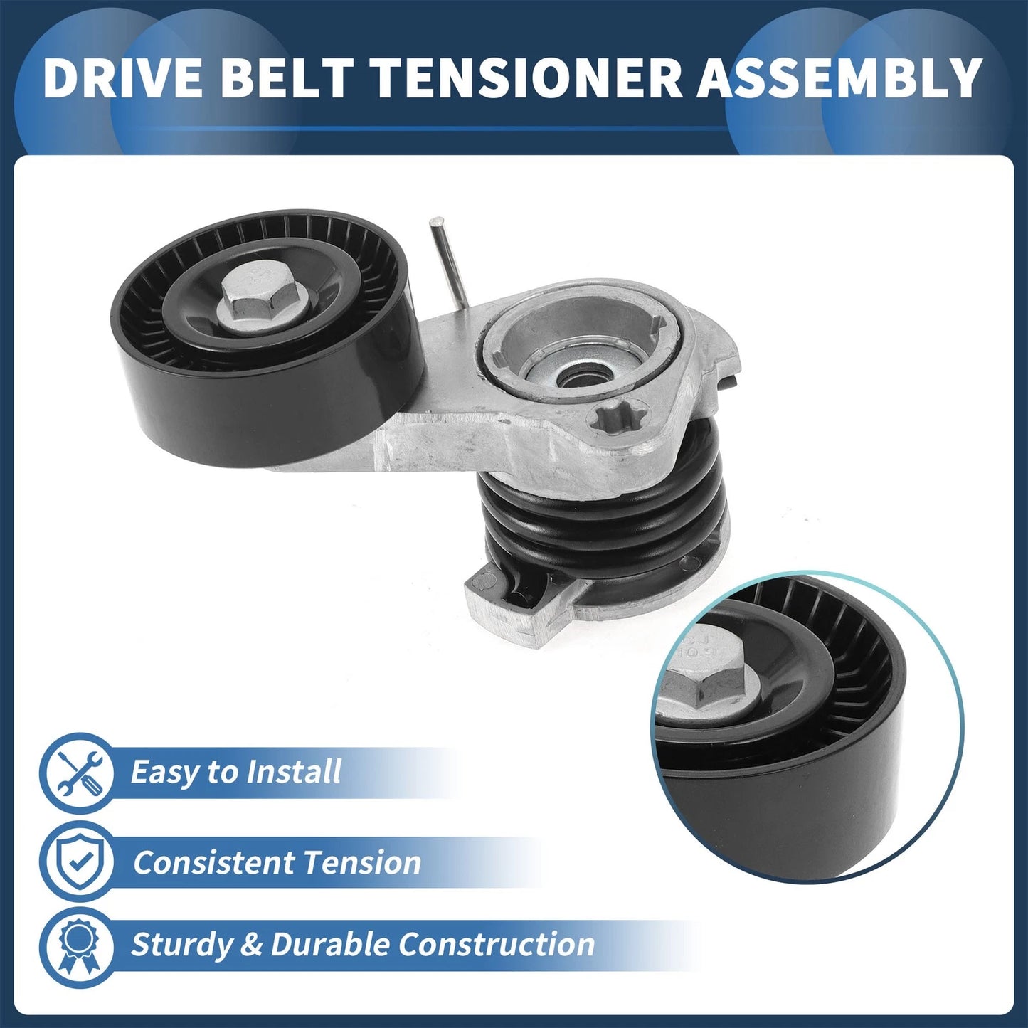 Belt Tensioner for BMW 128i 3.0L L6 (2008-2013) - Durable Metal Component