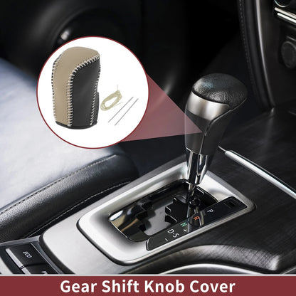 Beige Faux Leather Gear Shift Knob Cover for Honda Inspire (2023)