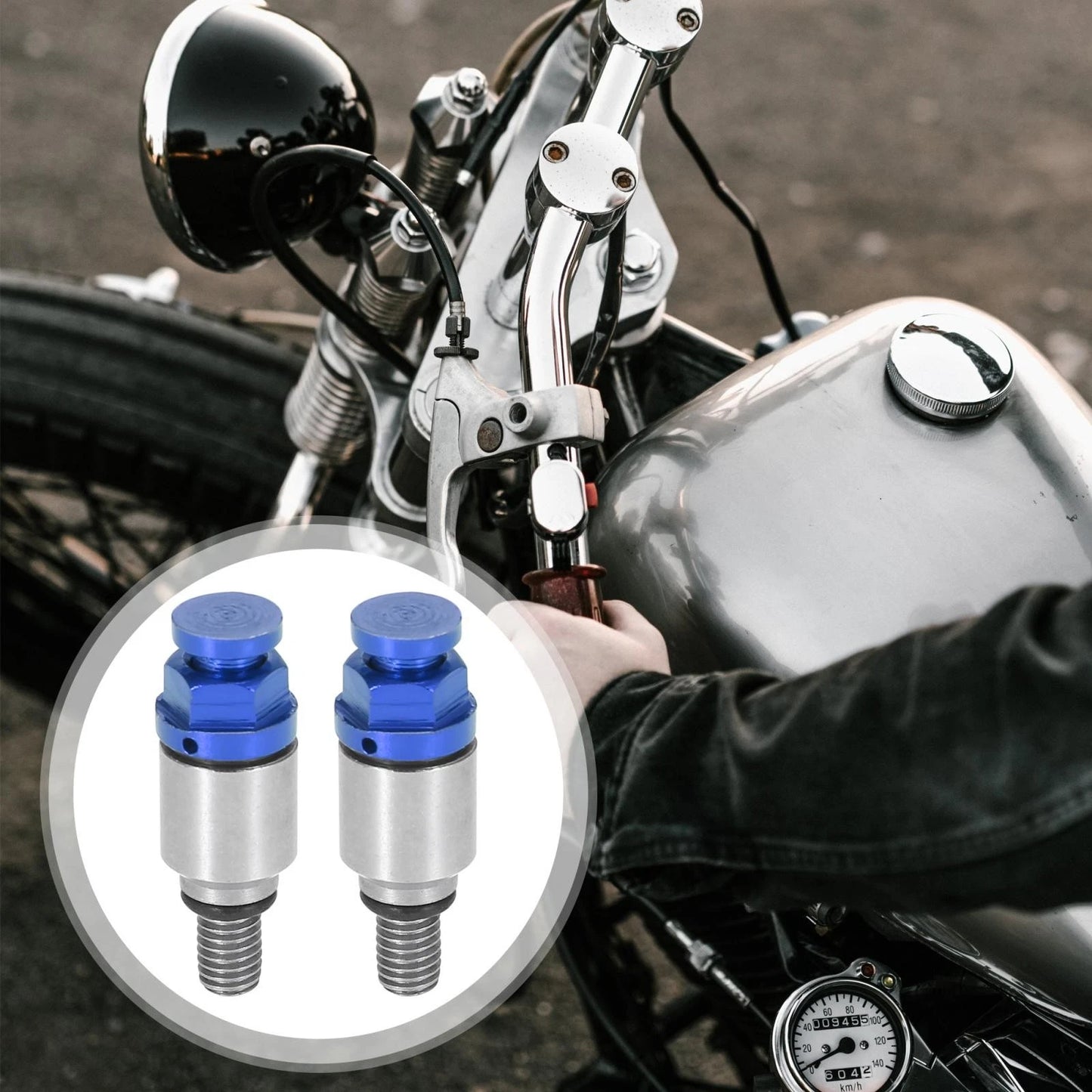 2 x M5x0.8 Motorcycle Screw Fork Air Bleeder Valve Blue for Honda Yamaha
