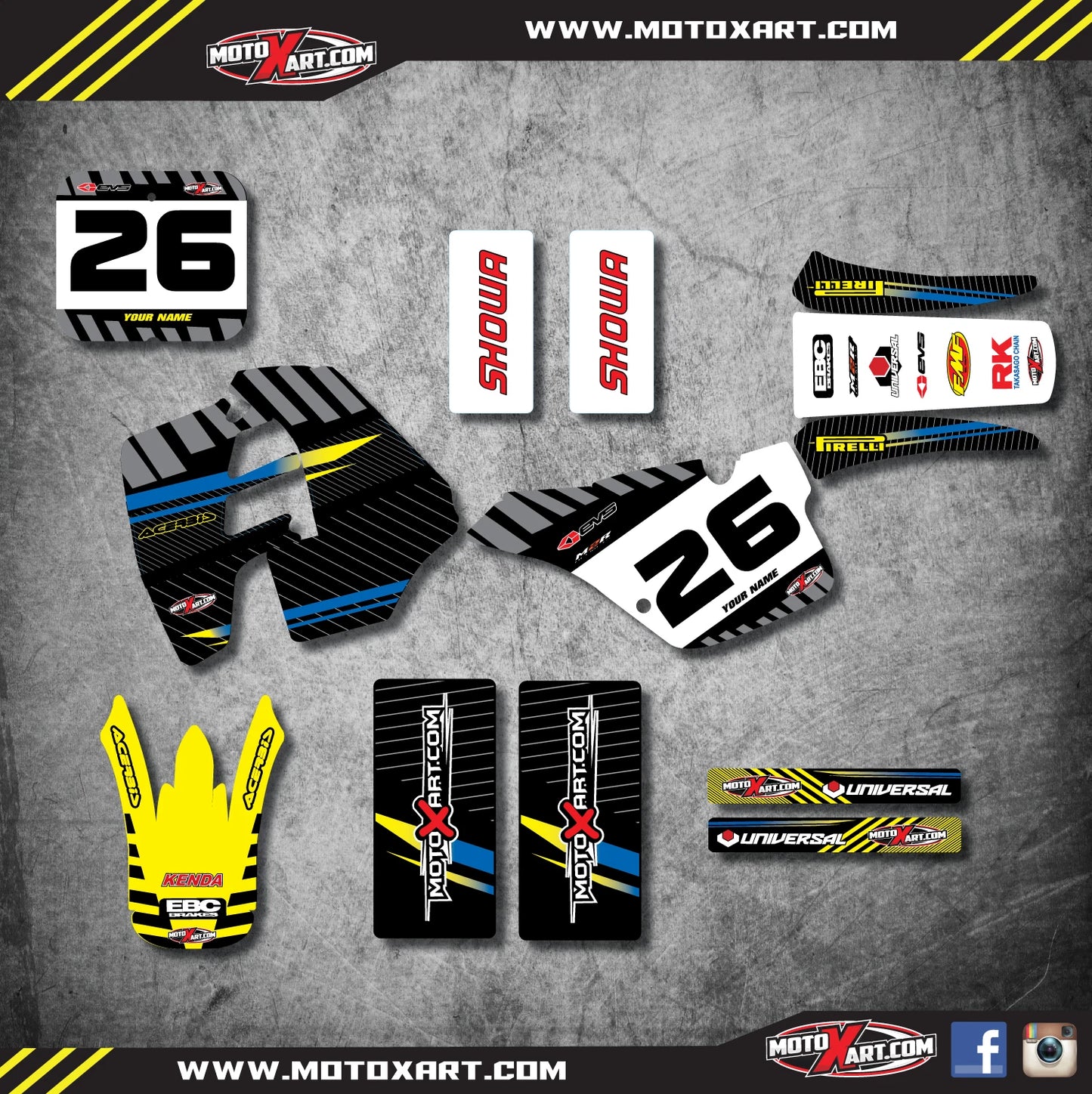 Full Custom Graphic Kit for Suzuki RM 125 (1989-1992) - Factory Style Stickers