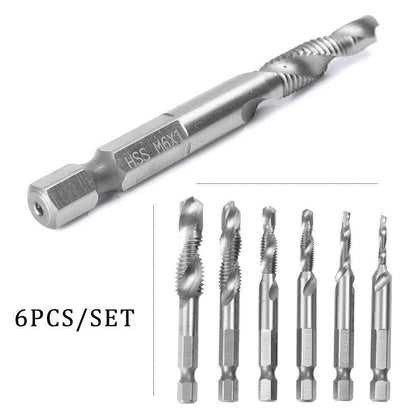 6pc HSS Drill Tap Set M3-M10 for Metric Countersink & Deburr Tools