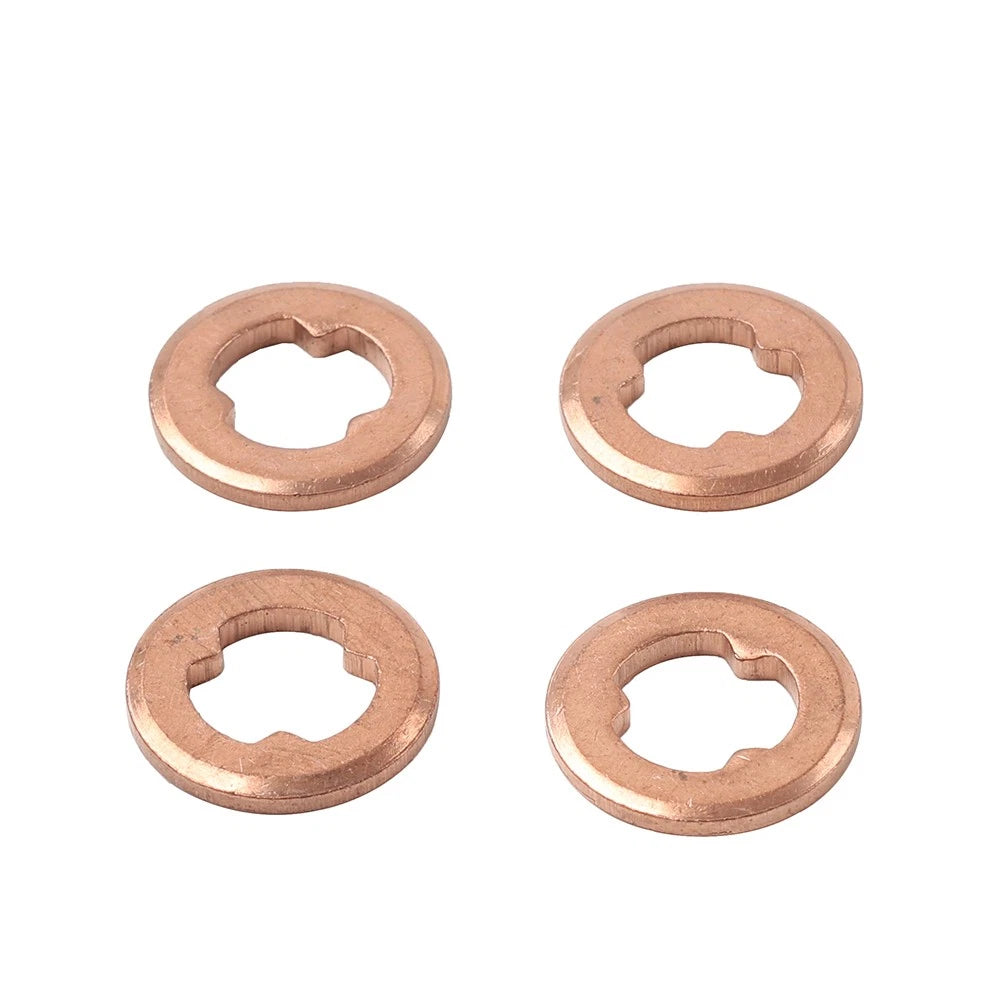 4 x Copper Diesel Injector Nozzle Seal Washers for Mazda BT-50, Ford (2006-2011)