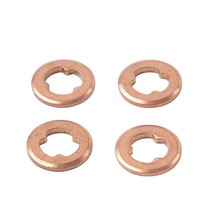 4 x Copper Diesel Injector Nozzle Seal Washers for Mazda BT-50, Ford (2006-2011)