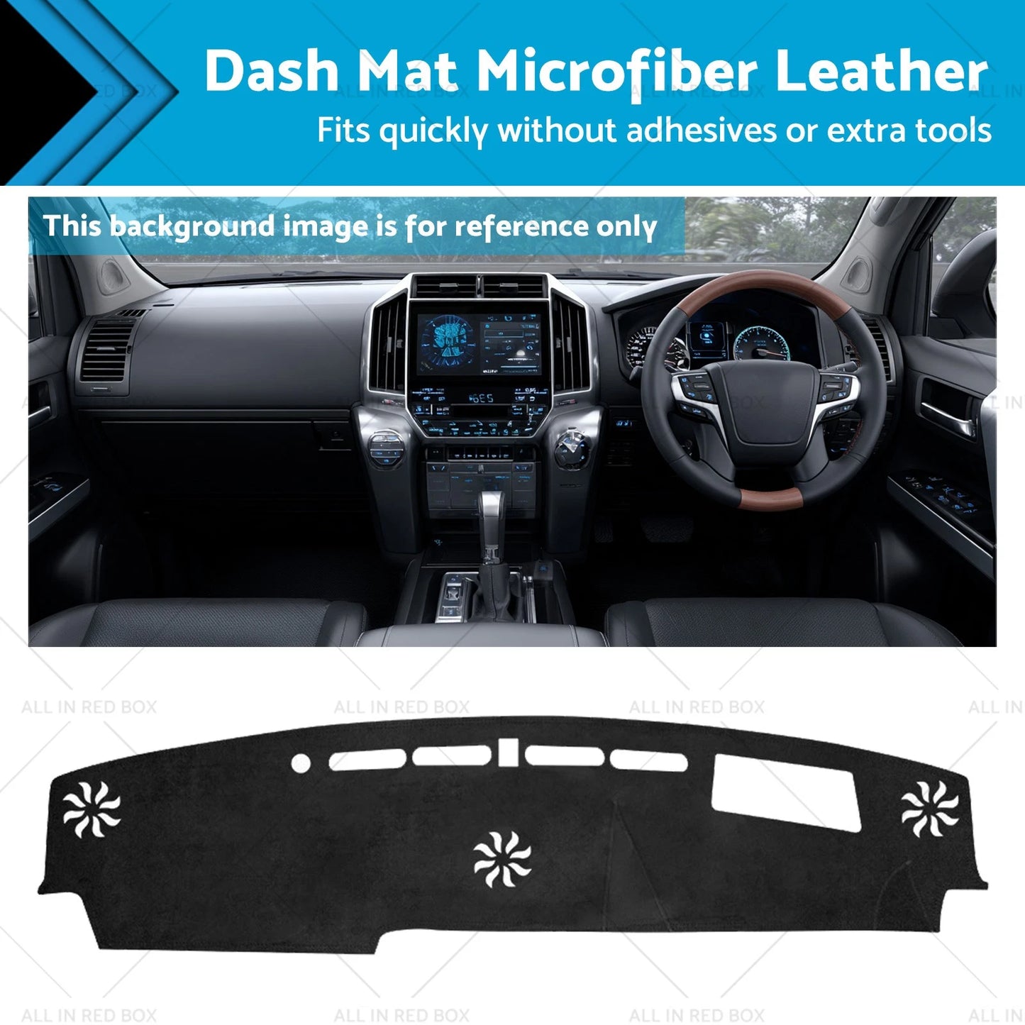 Non-Slip Microfiber Leather Dash Mat for Toyota Prado 250 Series (2009-2023)