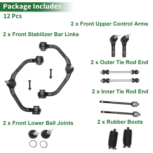 12 Pcs Front Upper Control Arms for Ford Ranger (1998-2011) 2WD