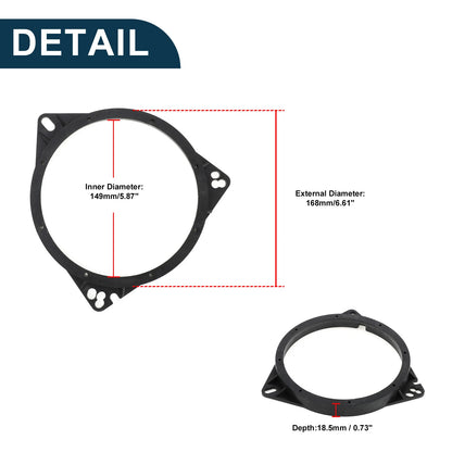 6.5" Speaker Spacer Adapter for Toyota  -  Tweeter Rings