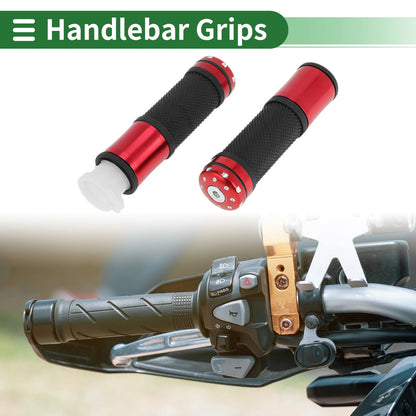 7/8" Hand Grips Covers Kit Aluminum Red for Motorcycle