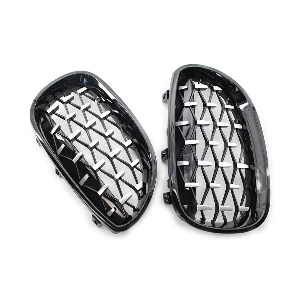Chrome Black Diamond Front Kidney Grill for BMW E60 E61 (2003-2010)