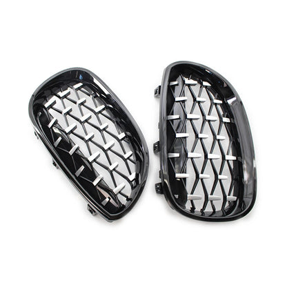Chrome Black Diamond Front Kidney Grill for BMW E60 E61 (2003-2010)