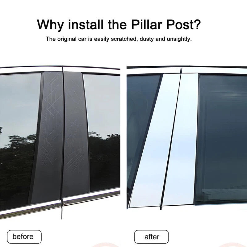 4PC Chrome Pillar Posts Door Trim for 2007-14 Cadillac Escalade ESV EXT