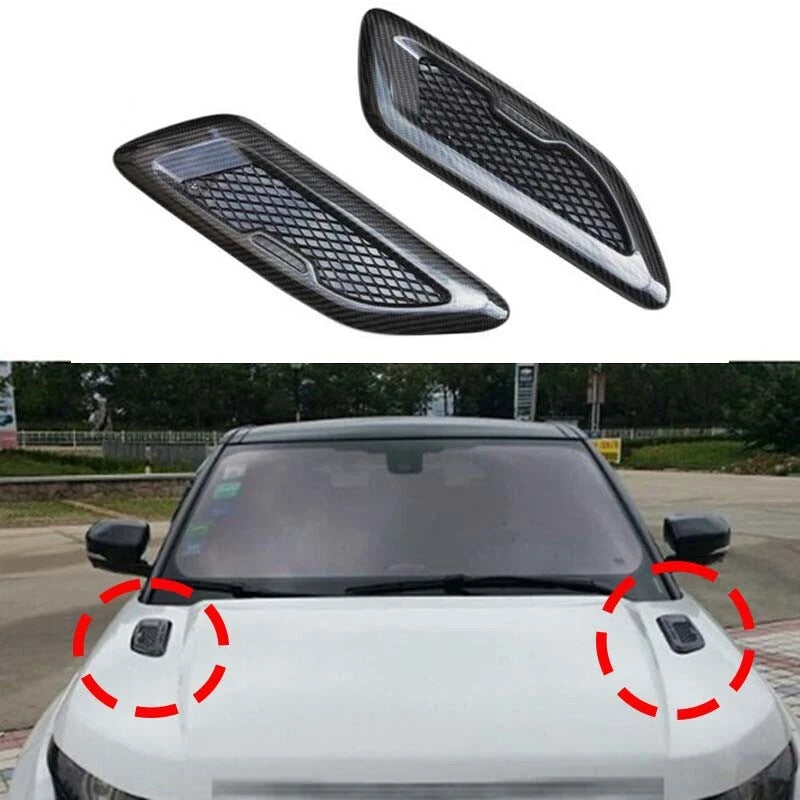 Carbon Fiber Hood Air Outlet Vent Cover Trim For Evoque Discovery Sport /evoque