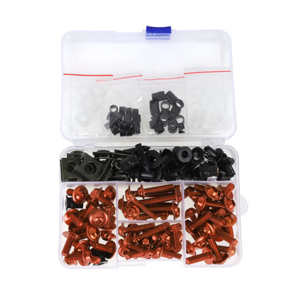 Windshield Bolts Stainless Steel Rubber Orange for Kawasaki Yamaha