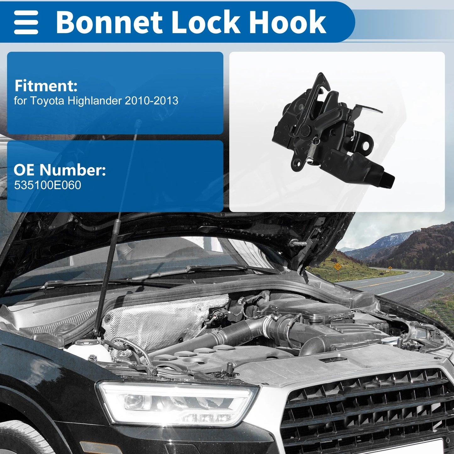 Hood Latch Assembly for Toyota Highlander (2010-2013)