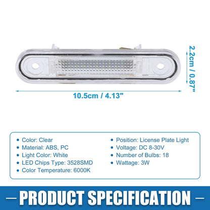 2 x White LED License Plate Lights for Mercedes-Benz C220 (2001-2010)