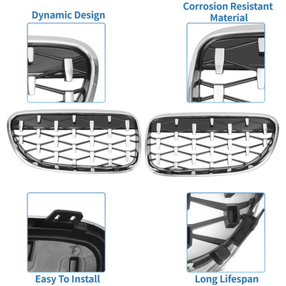 Front Hood Bumper Grille for BMW 335is 328i xDrive (2011-2013) - 1 Pair
