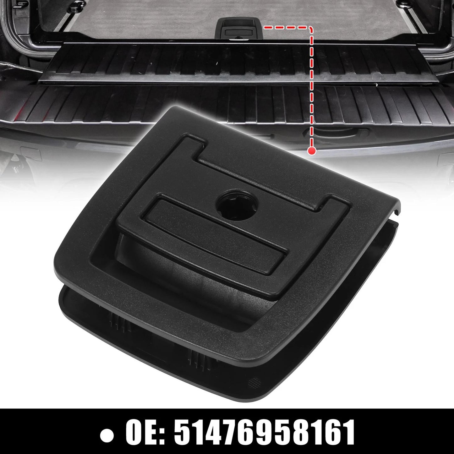 Black Rear Trunk Mat Handle for BMW X5 X6 (2006-2013)