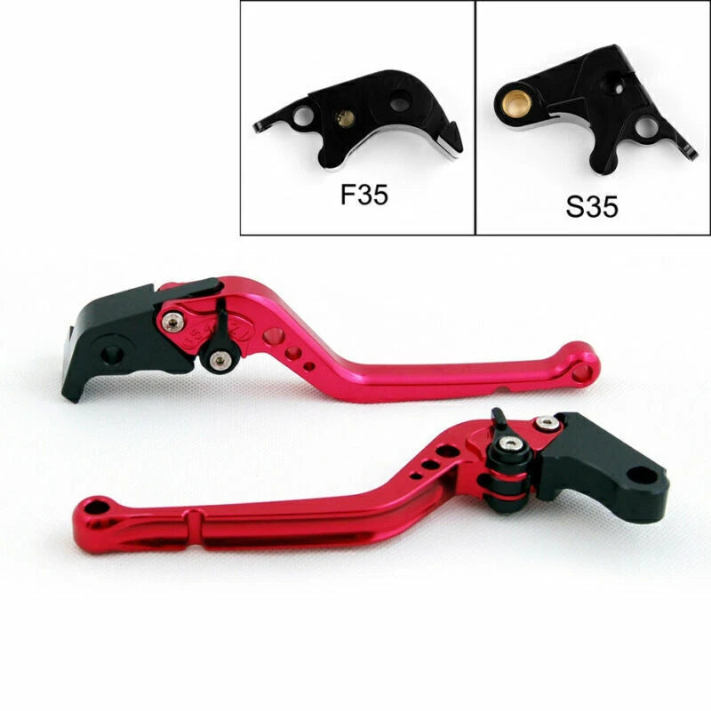 Red Long Clutch Brake Levers for Suzuki GSXR 1000 600 750 (2001-2023)