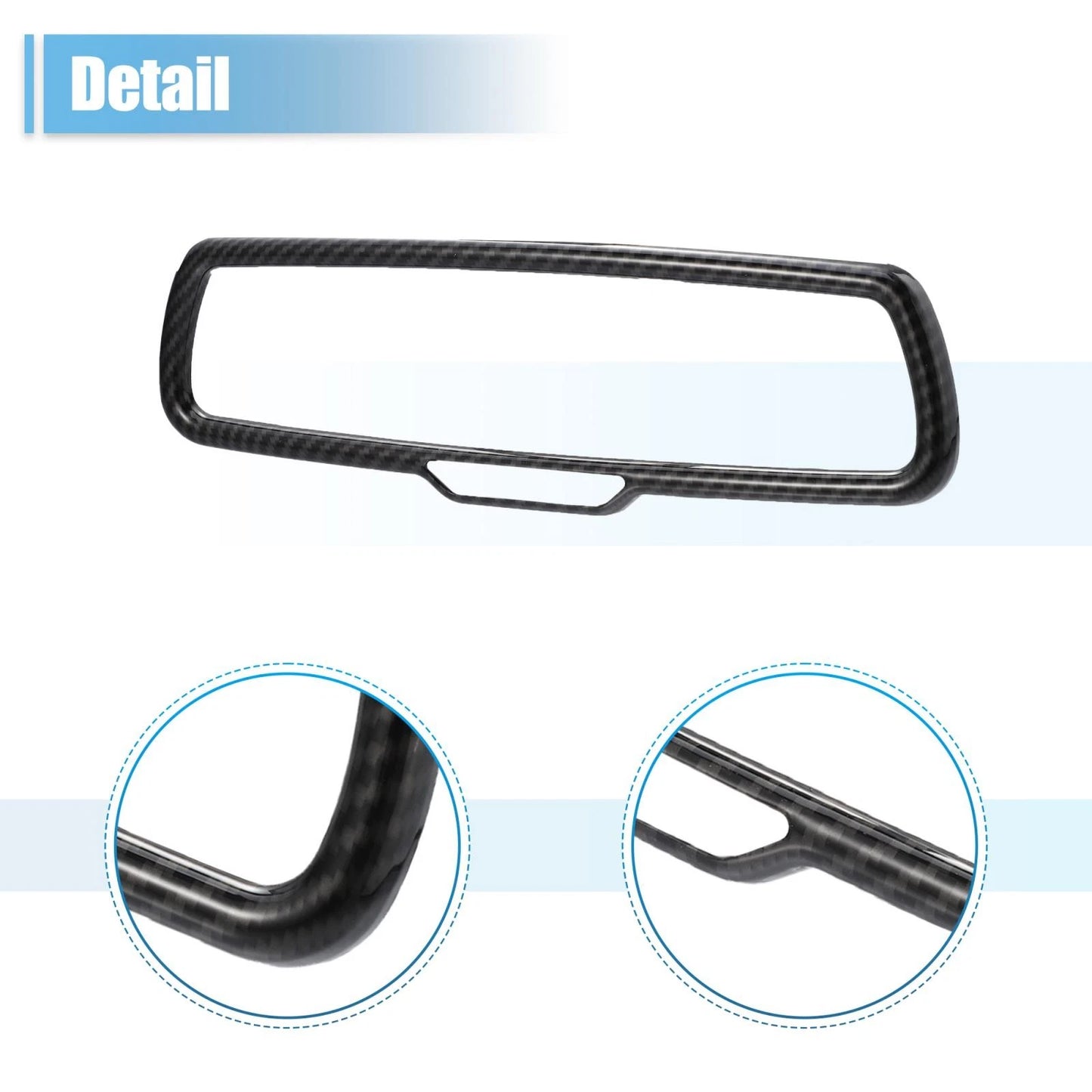 Rearview Mirror Cover for Dodge ABS Black Carbon Fiber Pattern