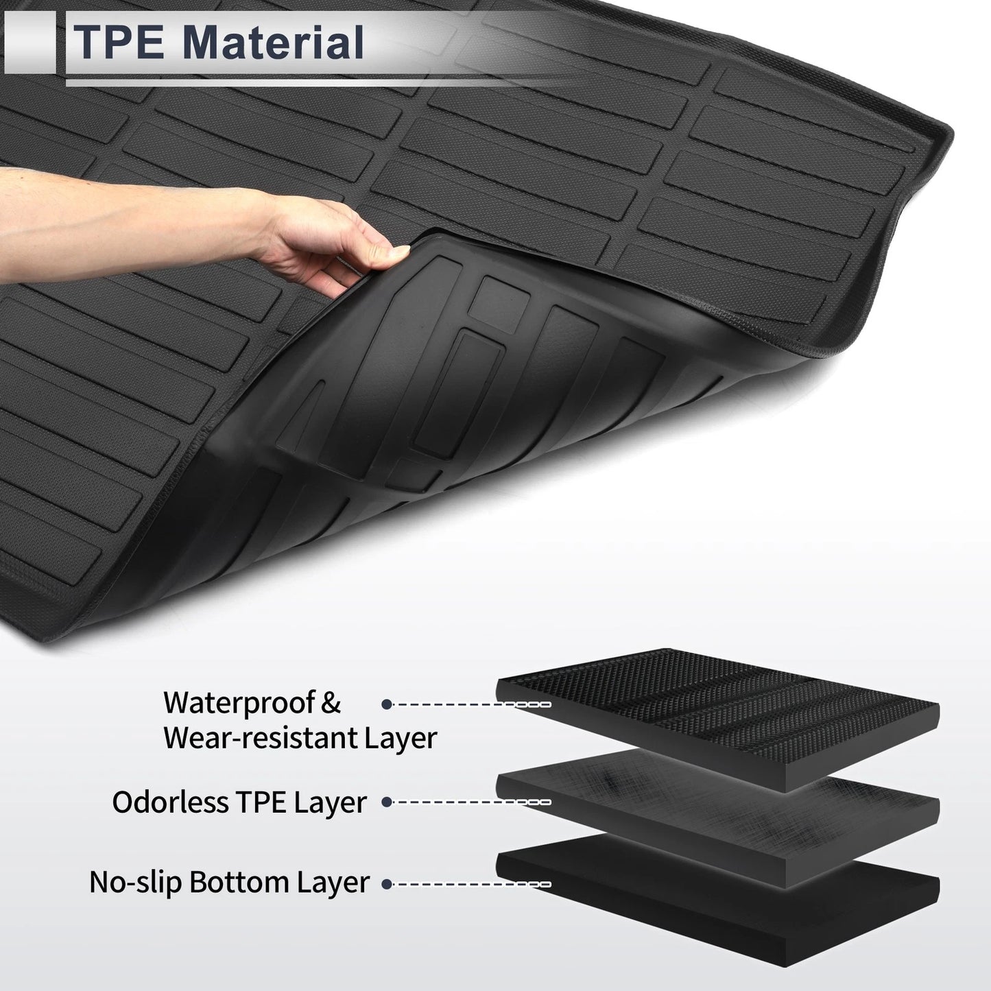 Cargo Liner Rear Trunk Mat for Dodge Grand Caravan (2008-2020)