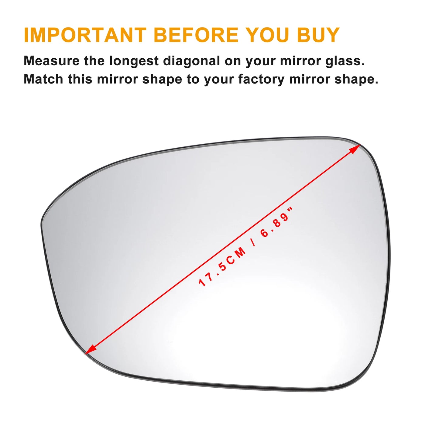 Left Side Heated White Mirror Glass for Nissan Juke (2019-2022)