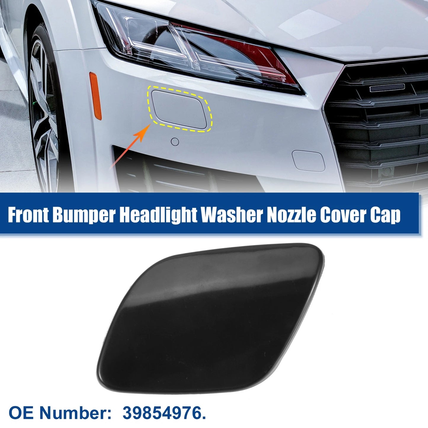 Front Left Headlight Washer Nozzle Cover for Volvo XC60 (2010-2013) Black