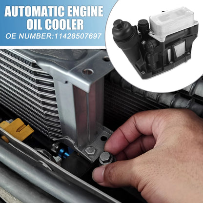 Engine Oil Cooler for BMW X1 X3 (2011-2023) - Automatic, Silver Tone, Black